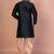 Black banarasi silk kurta for men with embroidery work