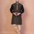 Black banarasi silk kurta for men with embroidery work