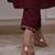 Maroon Embroidered Cotton Suit Set with Dupatta