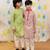 Pink embroidered cotton kurta pyjama