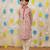 Pink embroidered cotton kurta pyjama