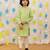 Green embroidered cotton kurta pyjama