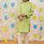 Green embroidered cotton kurta pyjama