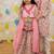 Pink embroidered cotton lehenga set