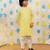 Yellow embroidered cotton kurta pyjama