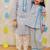 Blue embroidered cotton kurta pyjama