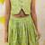Green embroidered cotton co ord set