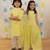 Yellow printed cotton sharara with top