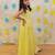 Yellow printed cotton sharara with top