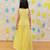 Yellow printed cotton sharara with top