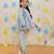 Blue printed cotton kurti with pyjama