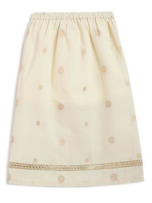 Cream printed cotton mundu 2