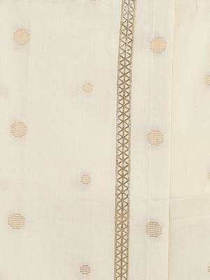 Cream printed cotton mundu 4