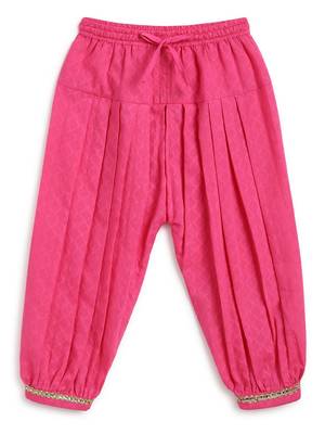 Pink printed cotton kurta pyjama 4