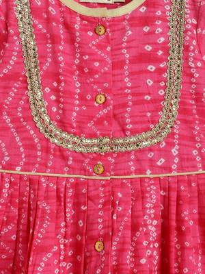 Pink printed cotton kurta pyjama 5