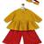 Yellow printed cotton co ord set with headband