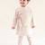 Cream plain cotton nehru jacket set