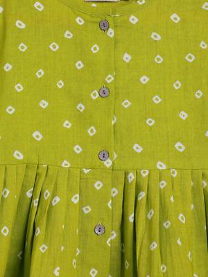 Green printed cotton co ord set with headband 2