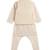 Cream plain cotton nehru jacket set