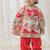 Cream printed cotton kurta pyjama