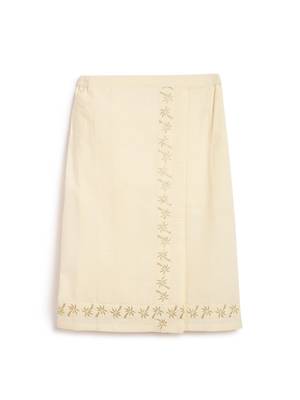Cream printed cotton mundu 2