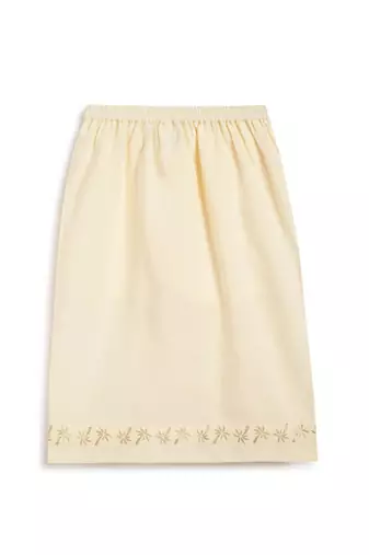 Cream printed cotton mundu