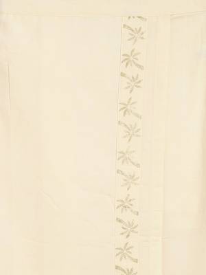 Cream printed cotton mundu 5