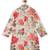 Cream printed cotton nehru jacket set