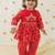 Red embroidered cotton kurta pyjama