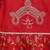 Red embroidered cotton kurta pyjama