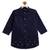 Blue embroidered cotton nehru jacket set
