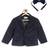 Blue plain cotton blazer with bow tie