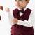 Maroon plain cotton waistcoat with bow tie