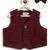 Maroon plain cotton waistcoat with bow tie