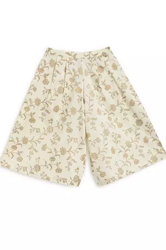 Cream embroidered cotton 3 piece co ord set