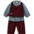 Maroon printed cotton 3 piece co ord set