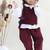 Maroon printed cotton 3 piece co ord set