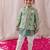 Green embroidered viscose bandhgala set