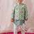 Green embroidered viscose bandhgala set