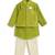 Green embroidered viscose nehru jacket set
