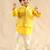 Yellow embroidered viscose nehru jacket set