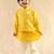 Yellow embroidered viscose nehru jacket set