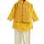 Yellow embroidered viscose nehru jacket set