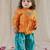 Orange embroidered chanderi kurta pyjama