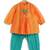 Orange embroidered chanderi kurta pyjama