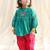 Green embroidered chanderi kurta pyjama