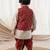 Maroon printed cotton nehru jacket set