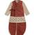 Maroon printed cotton nehru jacket set