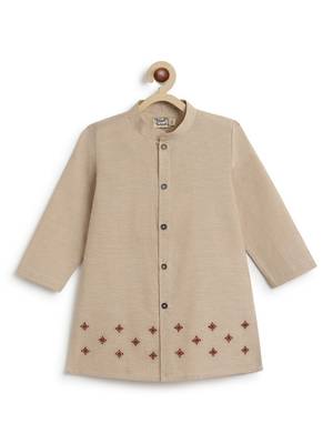 Maroon printed cotton nehru jacket set 5