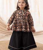 Black printed cotton co ord set